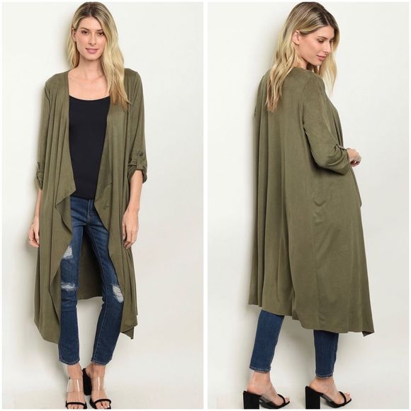 Cascading front longline cardigan - Picture 1 of 4